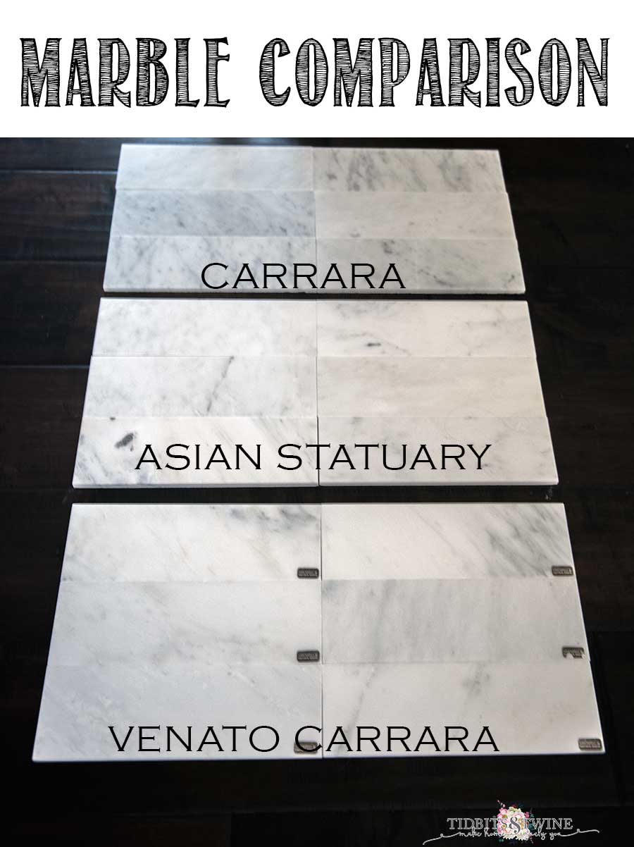 Tidbits&Twine Marble Comparison Carrara, Asian Statuary, Venato