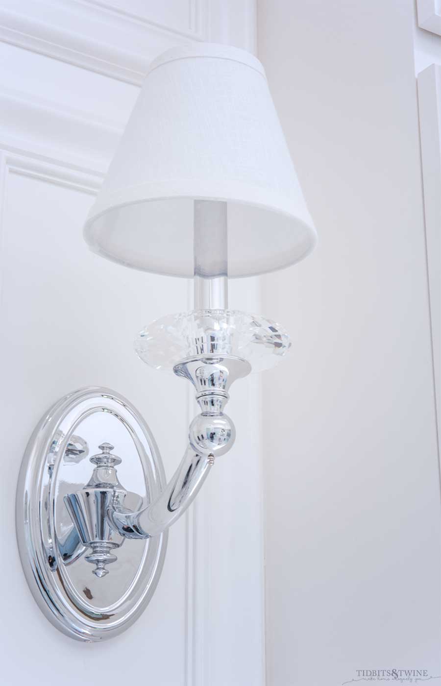 Allegri Floridia one light sconce in French elegant master bathroom