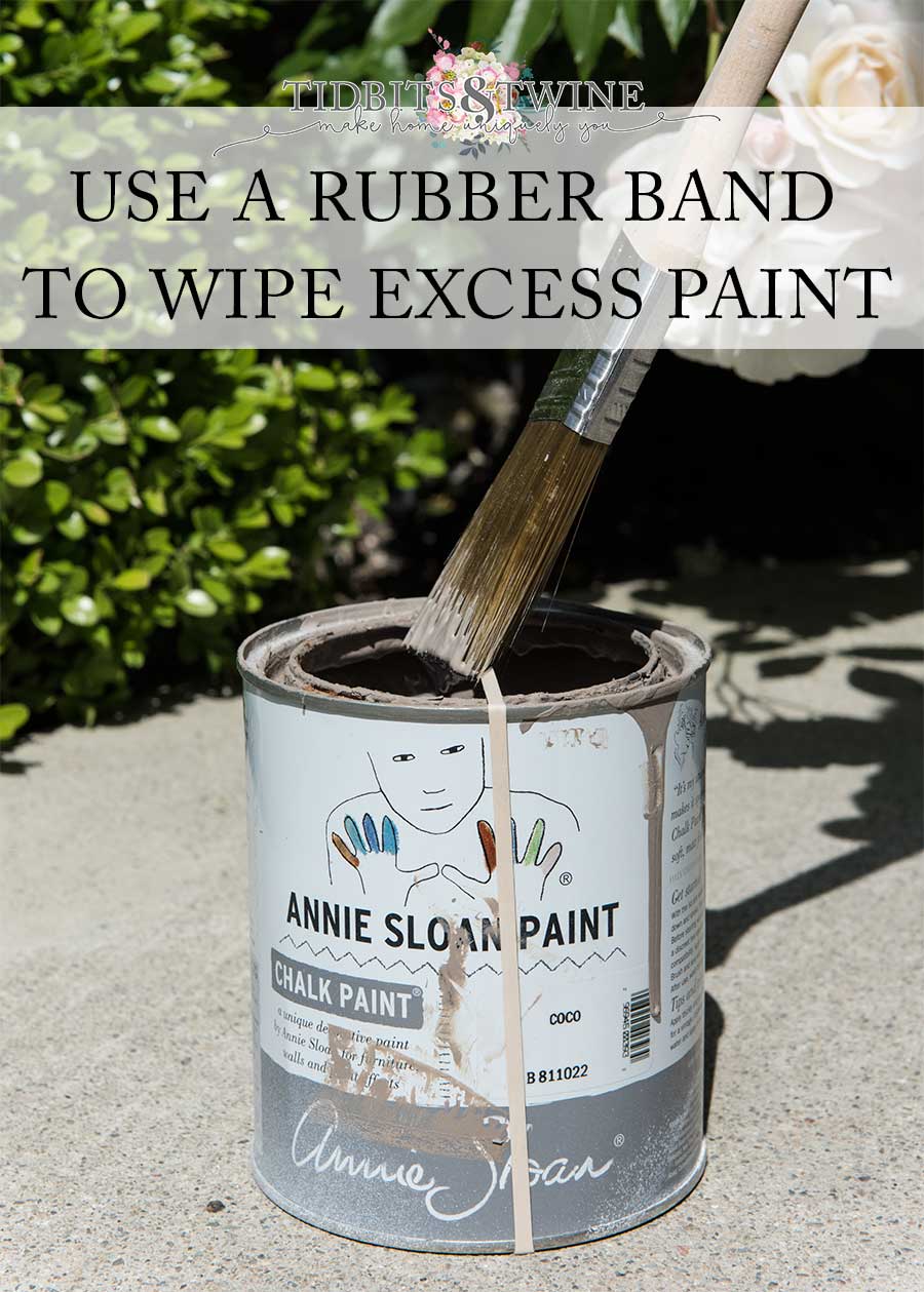 Pro tip: Use a rubber band around a paint can to wipe excess paint