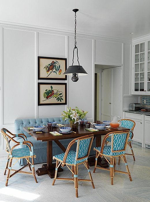 Blue french bistro chairs