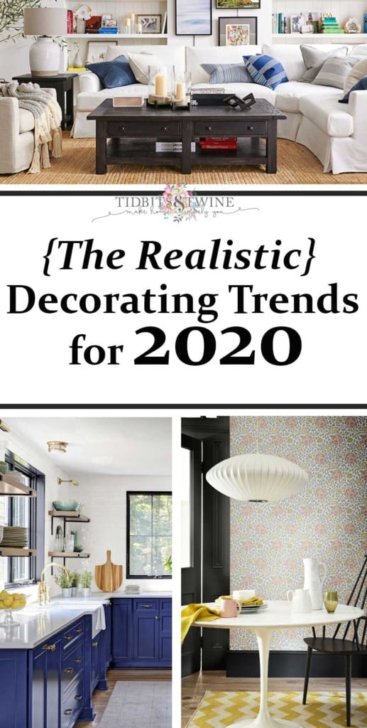 Collage showing the realistic decorating trends for 2020