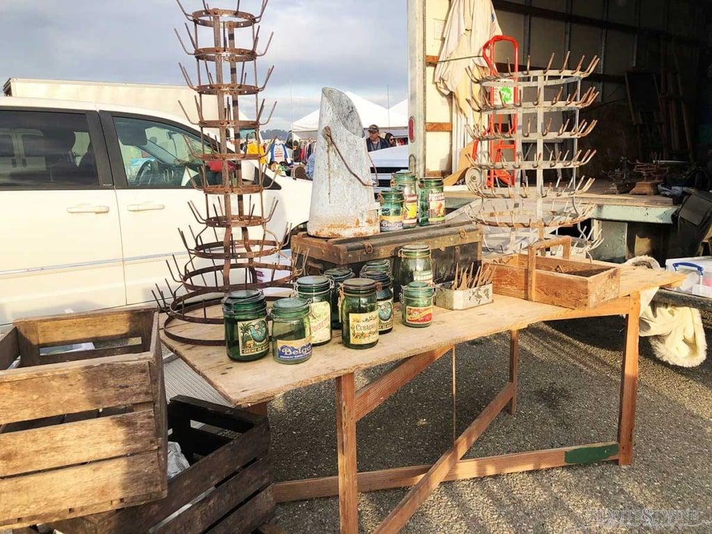 French Bottle drying racks and jars