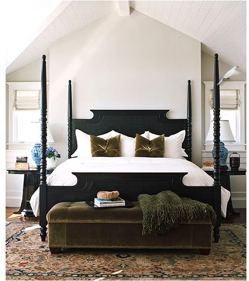 How to Decorate Above the Bed - Black four poster bed