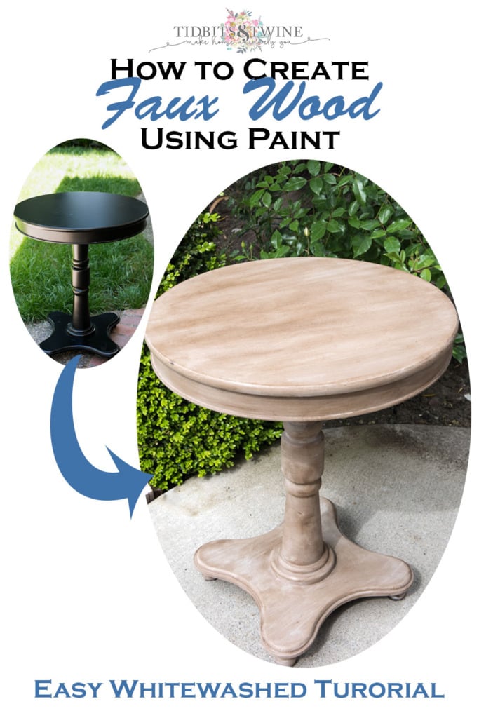 Create the whitewashed look of wood using paint! Super easy step-by-step tutorial.