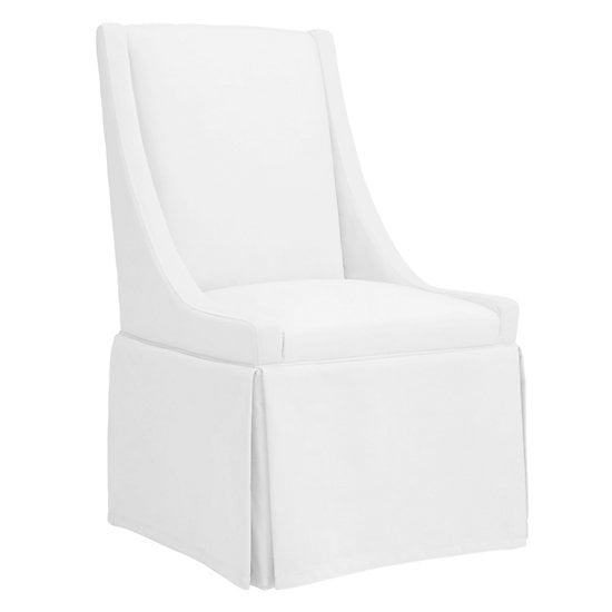 White slipcovered dining chair from Z Gallerie