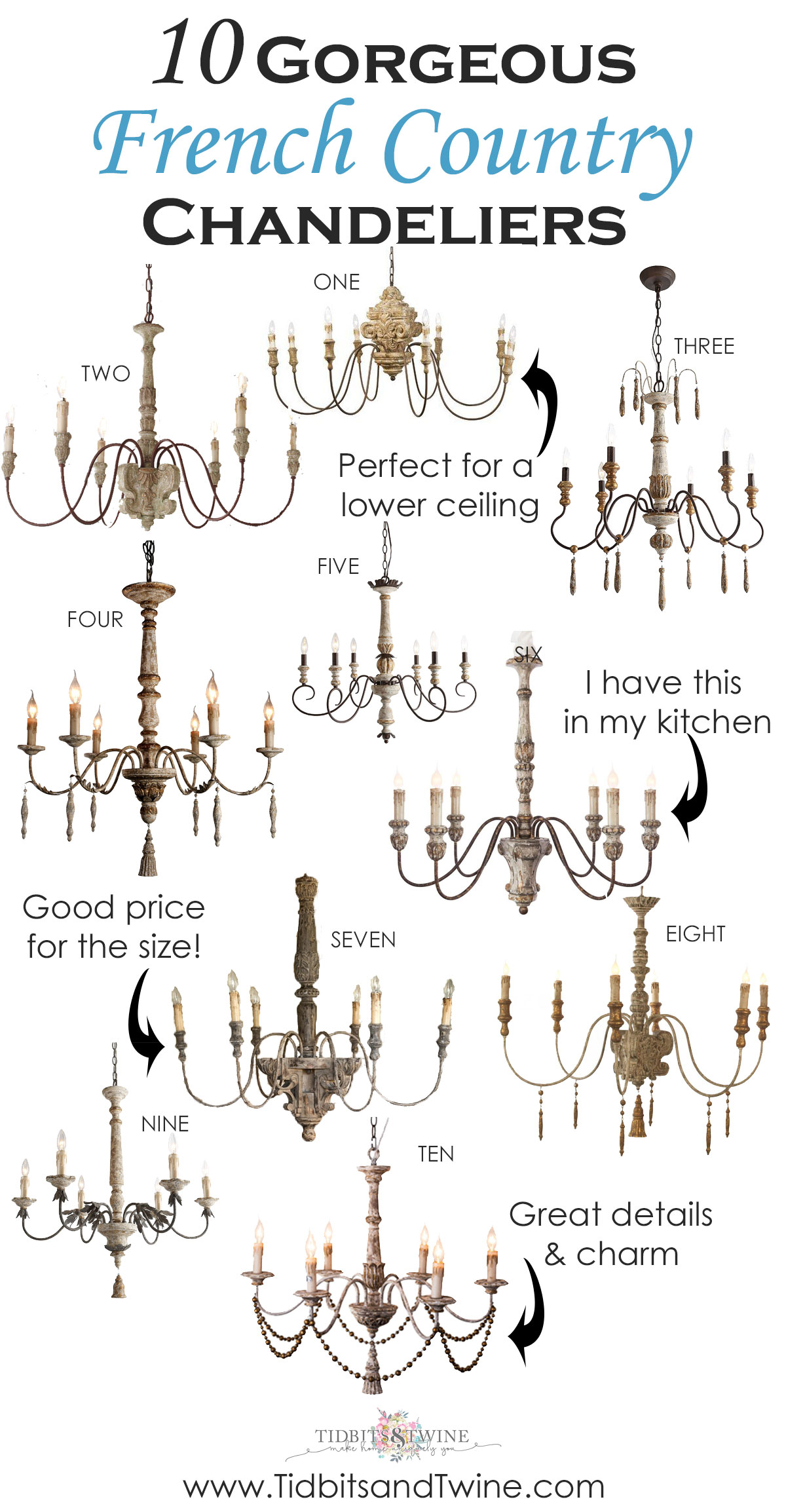 10 Gorgeous French Country Chandeliers with Rustic Charm