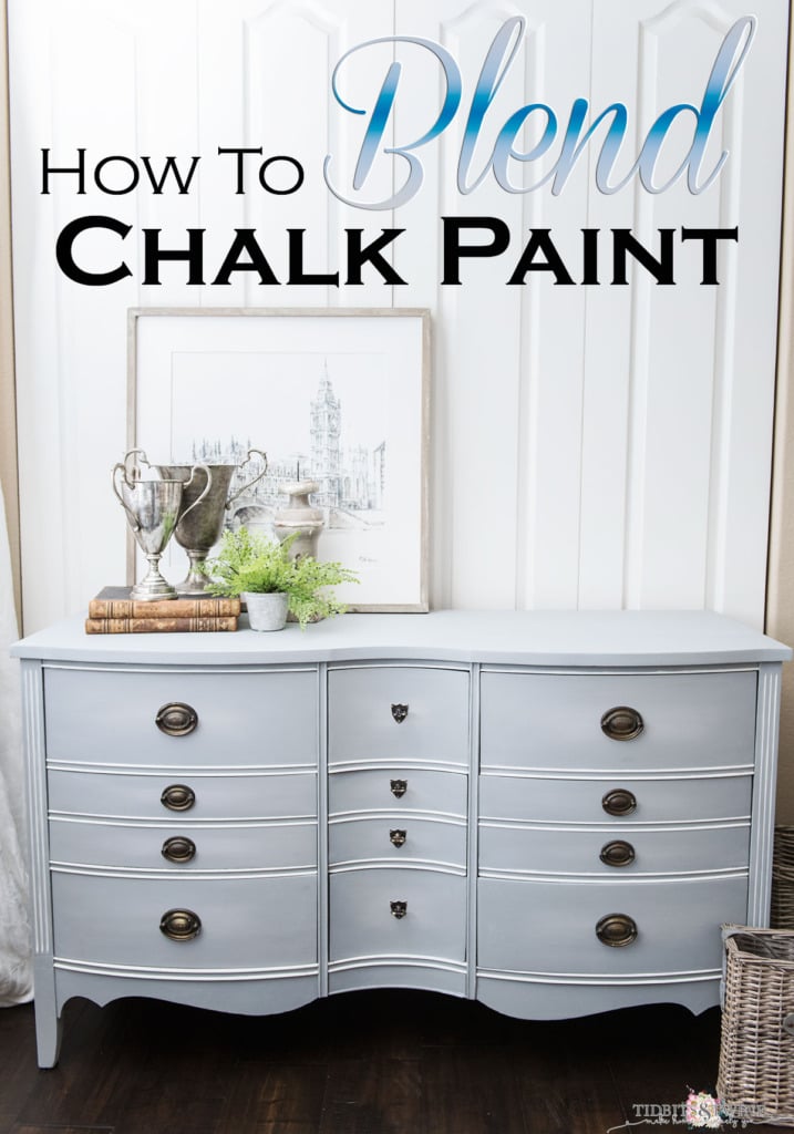 how to blend chalk paint antique dresser painted gray blue