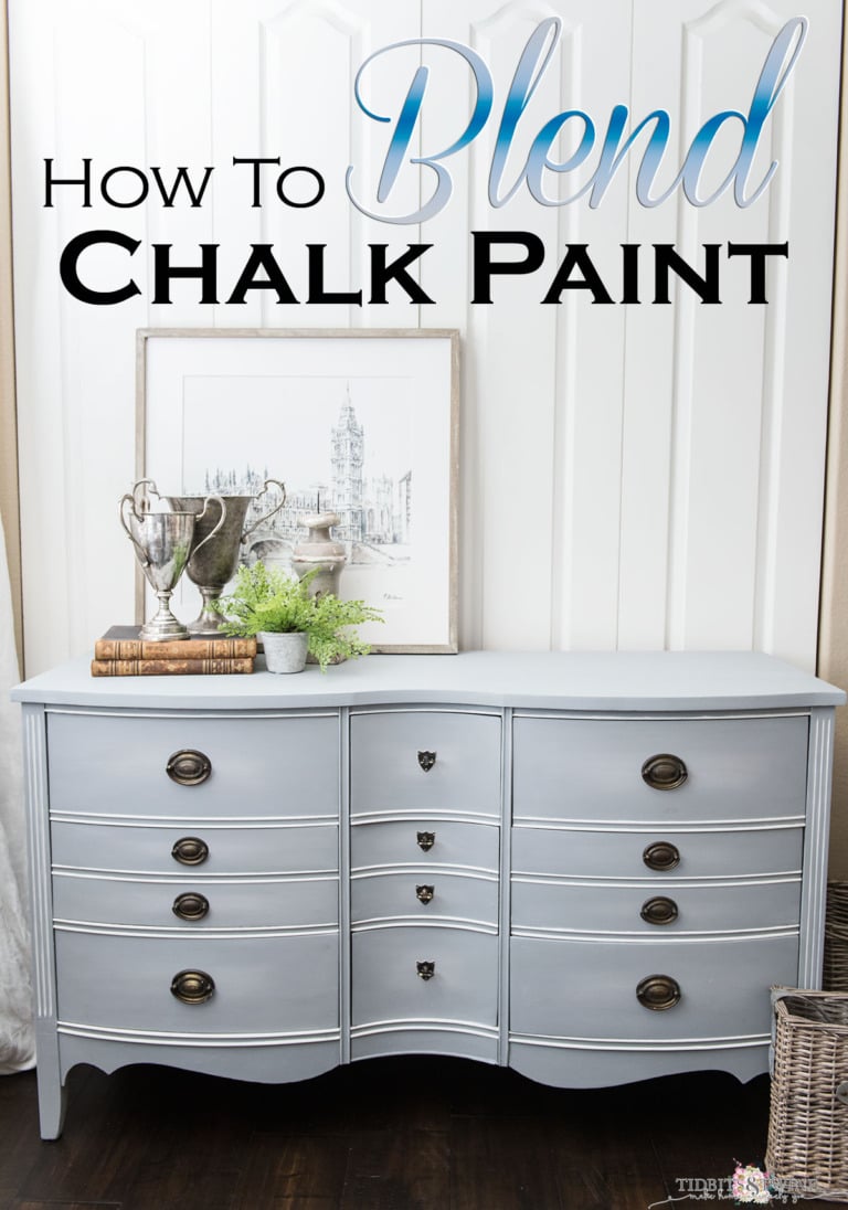 how to blend chalk paint antique dresser painted gray blue