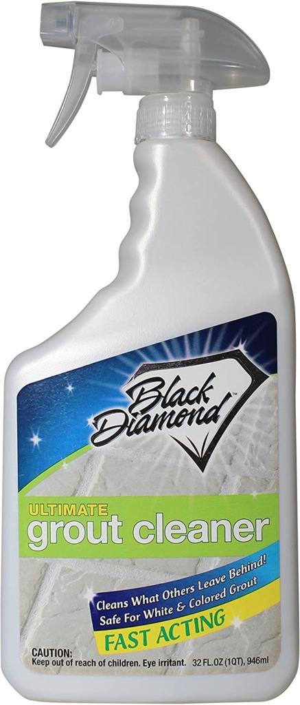 Closeup of Black Diamond Grout Cleaner safe for natural stone