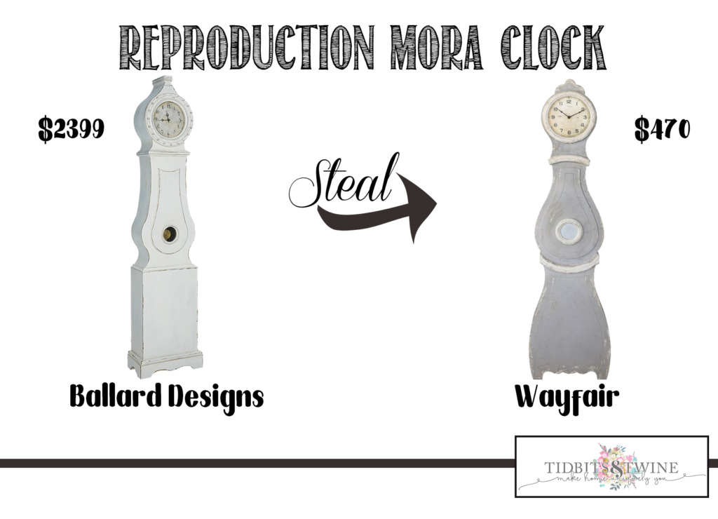 The mora clock from Ballard Designs compared to the one from Wayfair