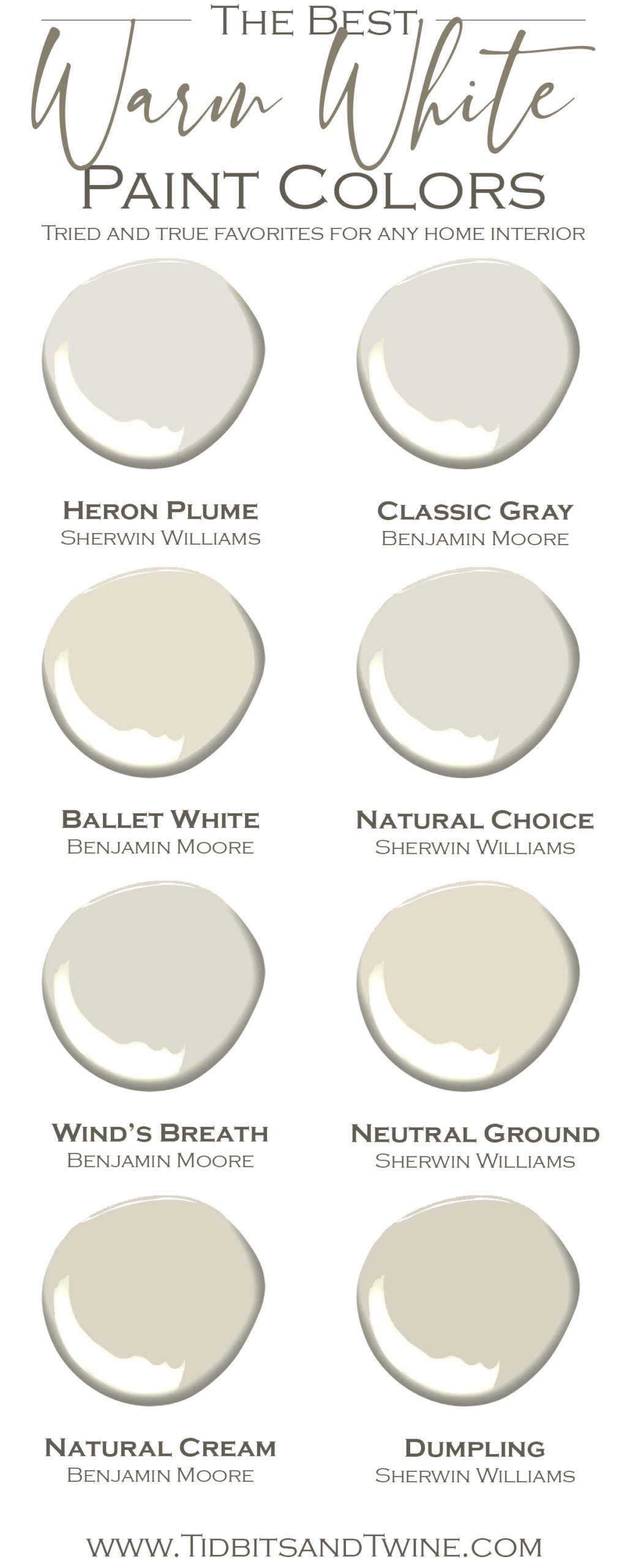 8 Beautiful Warm Whites for Your Home!