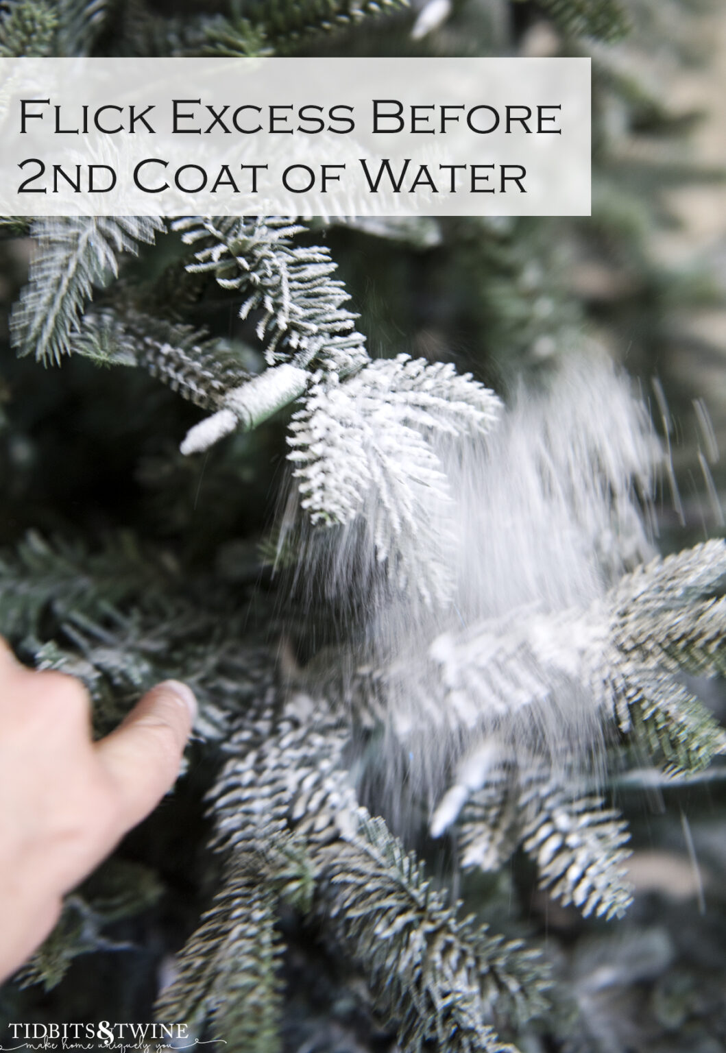 How to Flock a Christmas Tree the Easy Way Tidbits&Twine
