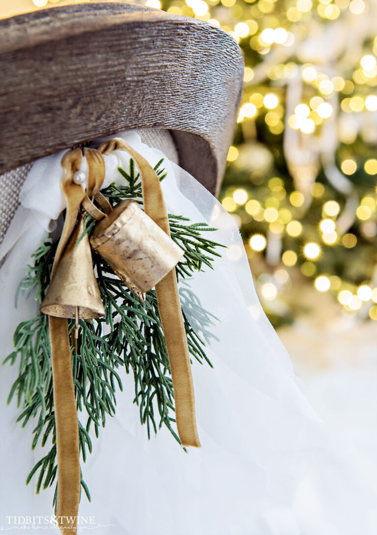 Gold and Green Christmas Dining Room