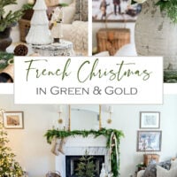 Green and White French Christmas Living Room - Tidbits&Twine