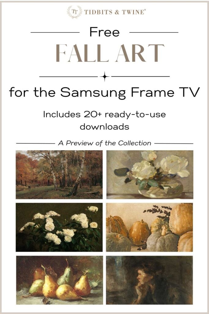 Alt text: Preview of 20+ free fall art downloads for the Samsung Frame TV