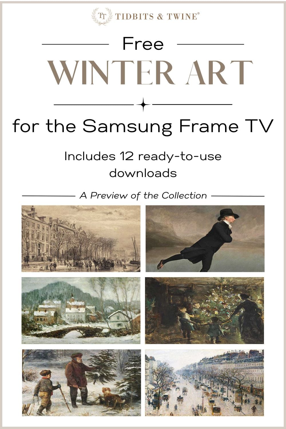 Preview of free winter and Christmas art for the Samsung Frame TV
