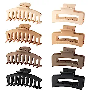 eight claw clips in beige and black