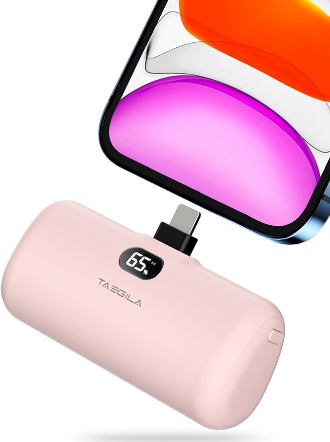 pink portable charger