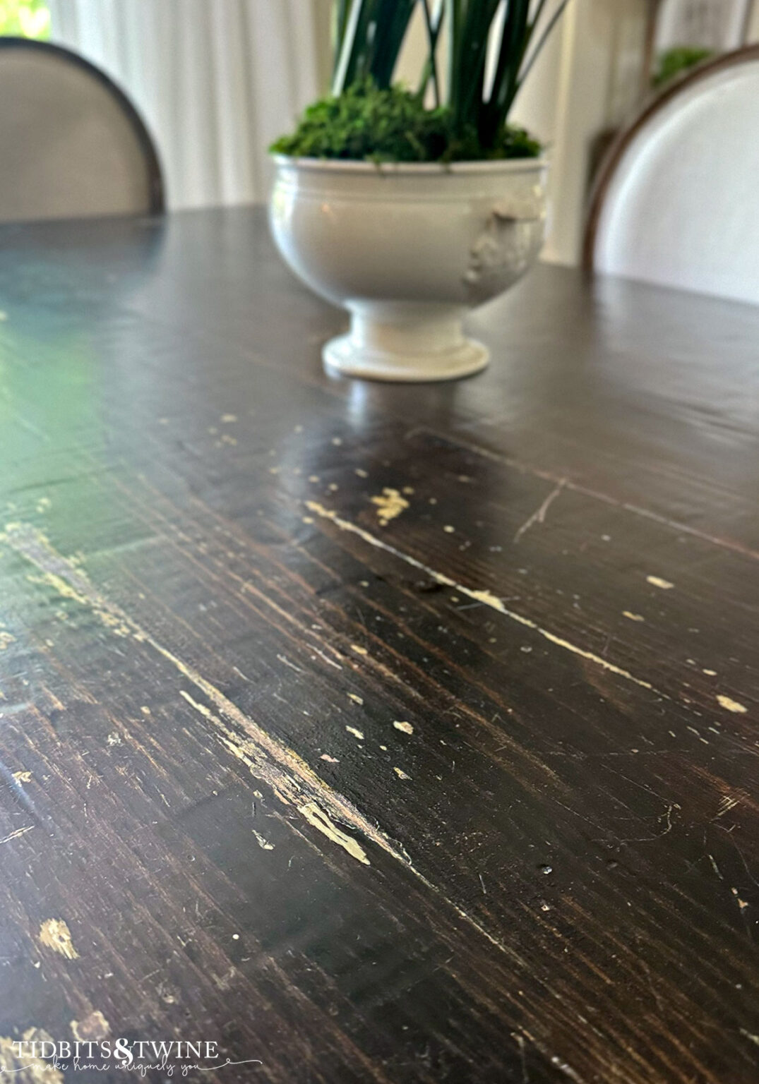 How to Refinish a Table with Stain - Tidbits&Twine