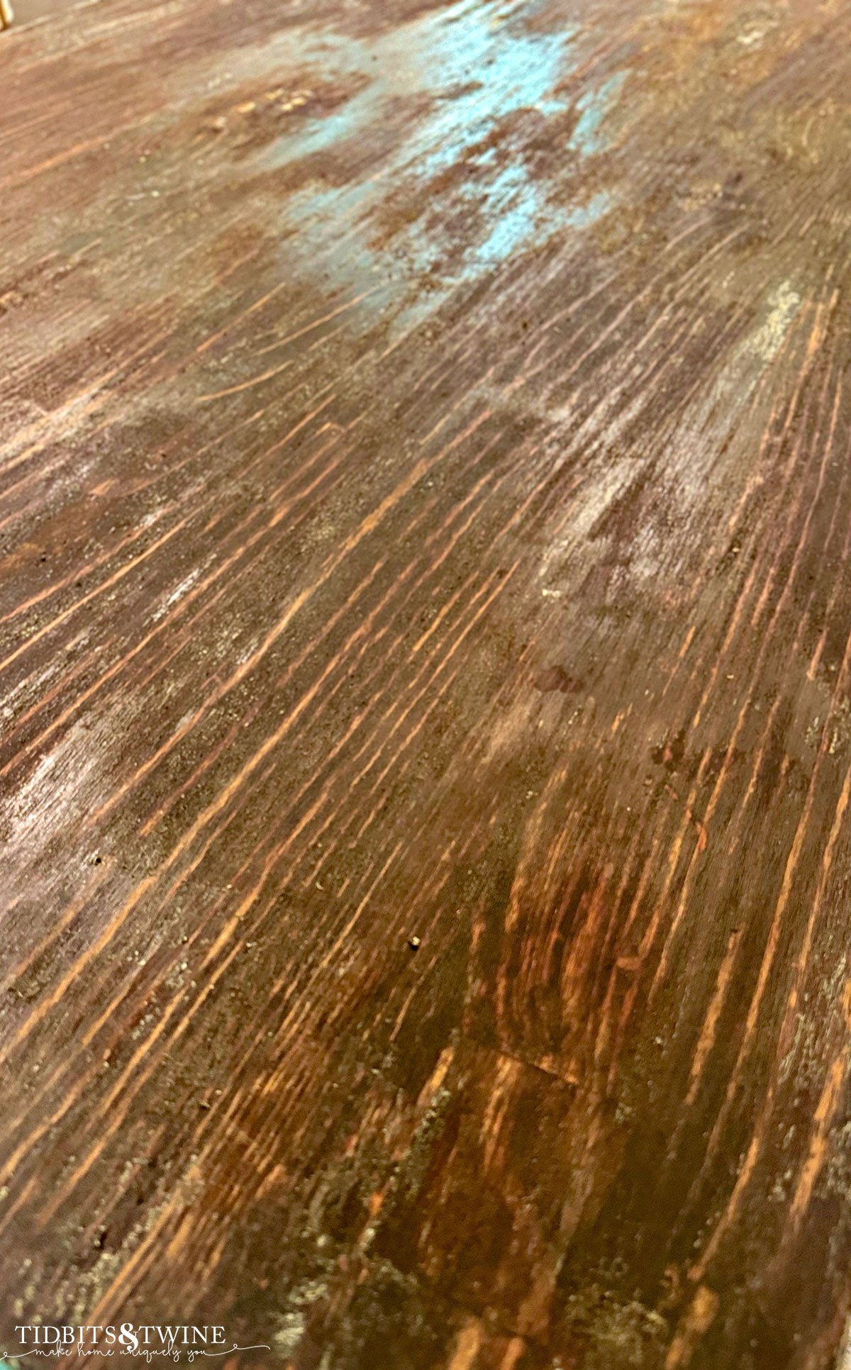 brown table top after using liquid stripper