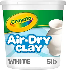 Crayola Air Dry Clay (5lb Bucket), Natural White Modeling Clay for Kids, Sculpting Material, Craf...