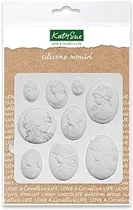 Katy Sue Cameo Collection Silicone Mold for Cake Decorating & Craft - Makes 9 Cameo Face Silhouet...
