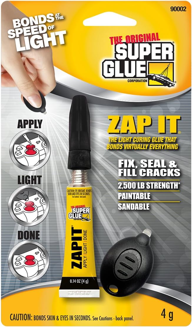 Super Glue - ZAPIT - Light Curing Adhesive - 4 Gram Tube