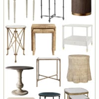 collage of 12 round and square end tables selected as the best