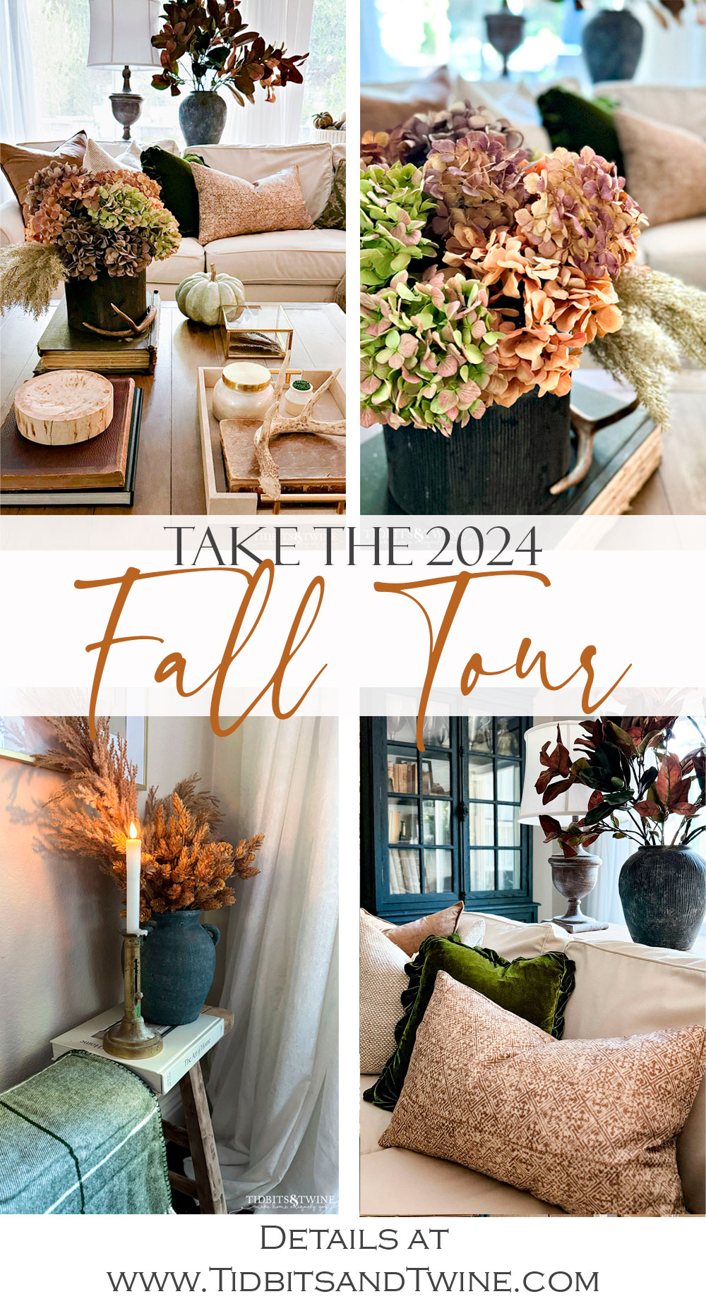 Fall Family room Tour - Green & Brown - Tidbits&Twine