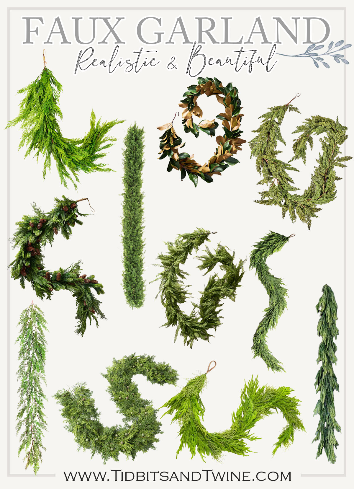 grouping of holiday evergreen garlands as part of favorites roundup