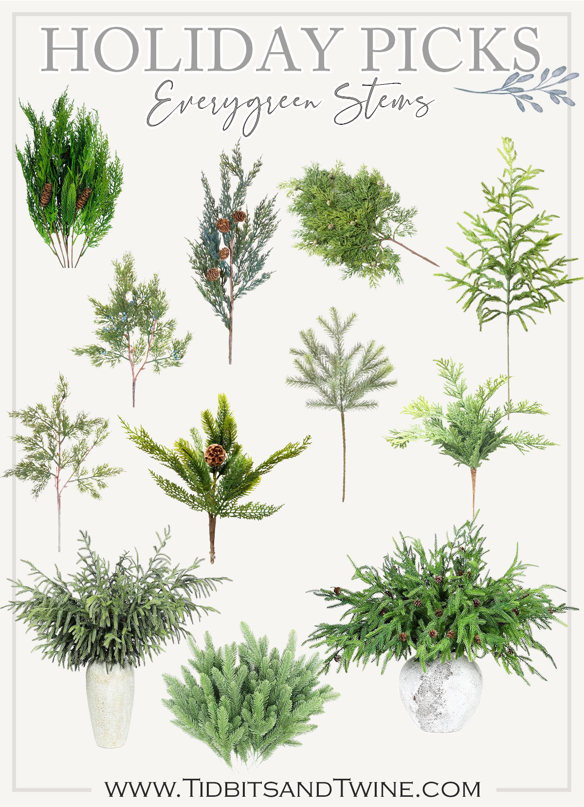 roundup of favorite holiday evergreen greenery picks - Holiday Decor to Buy Early!