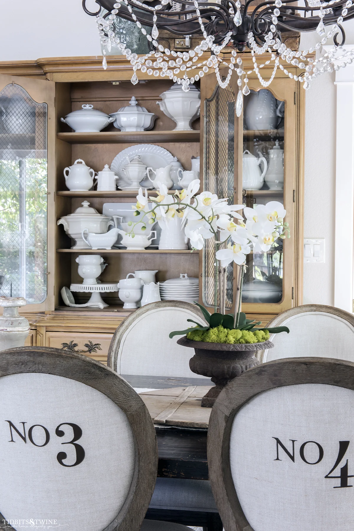 Modern white dishes styled like antique ironstone