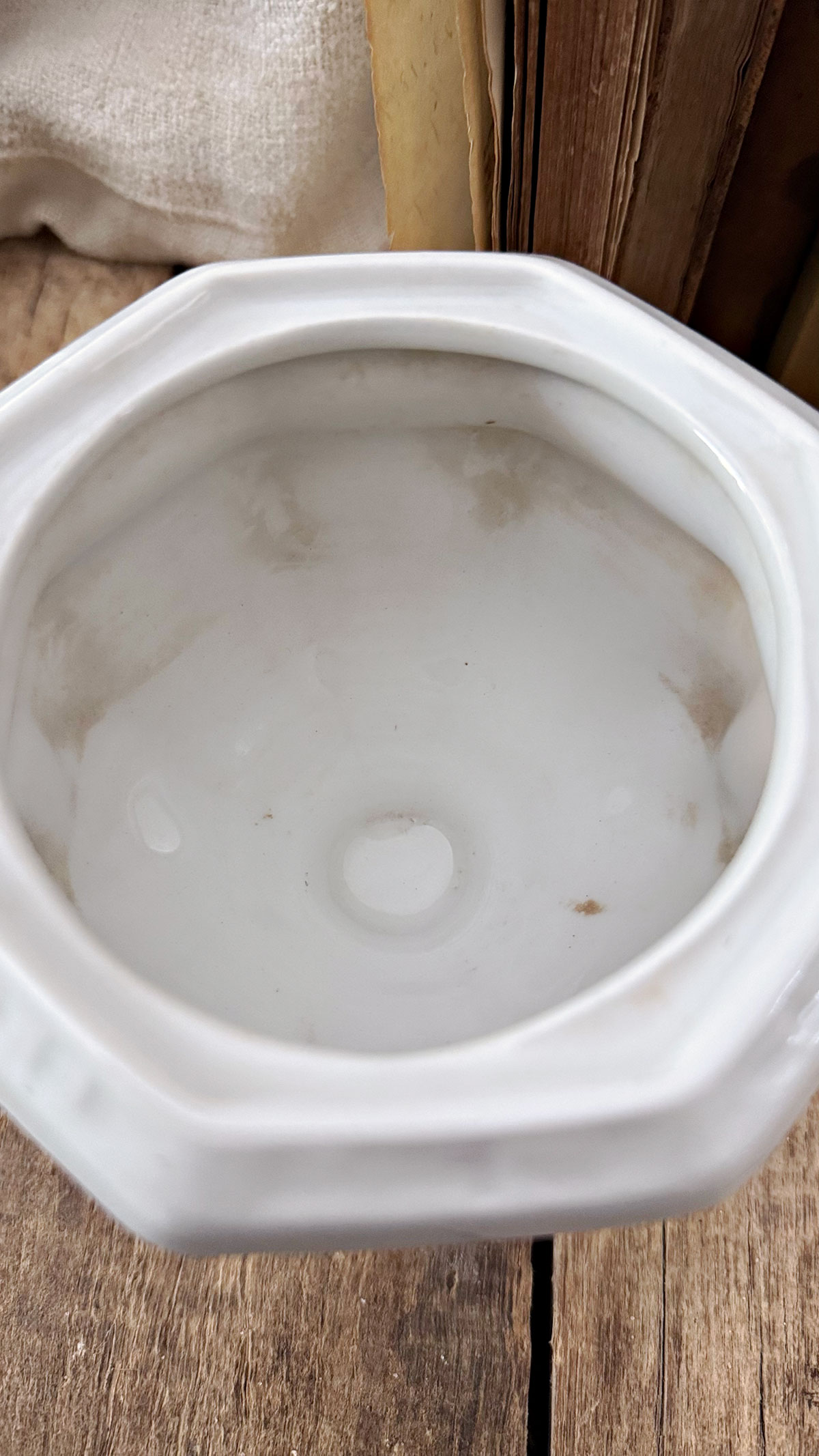 Antique White Ironstone Pedestal Sugar Bowl with Grape Cluster Handles ...