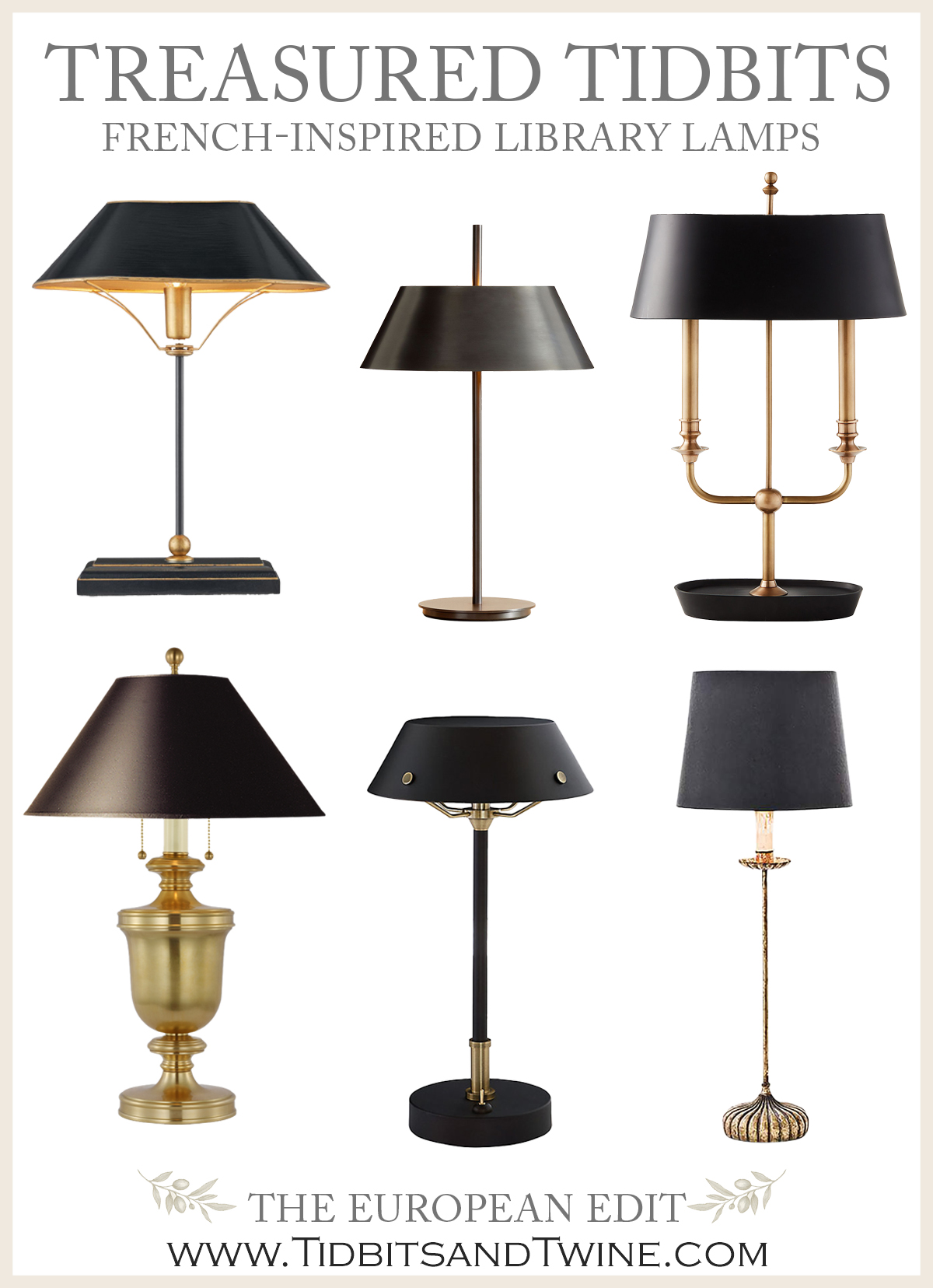 Treasured Tidbits: French-Inspired Library Lamps