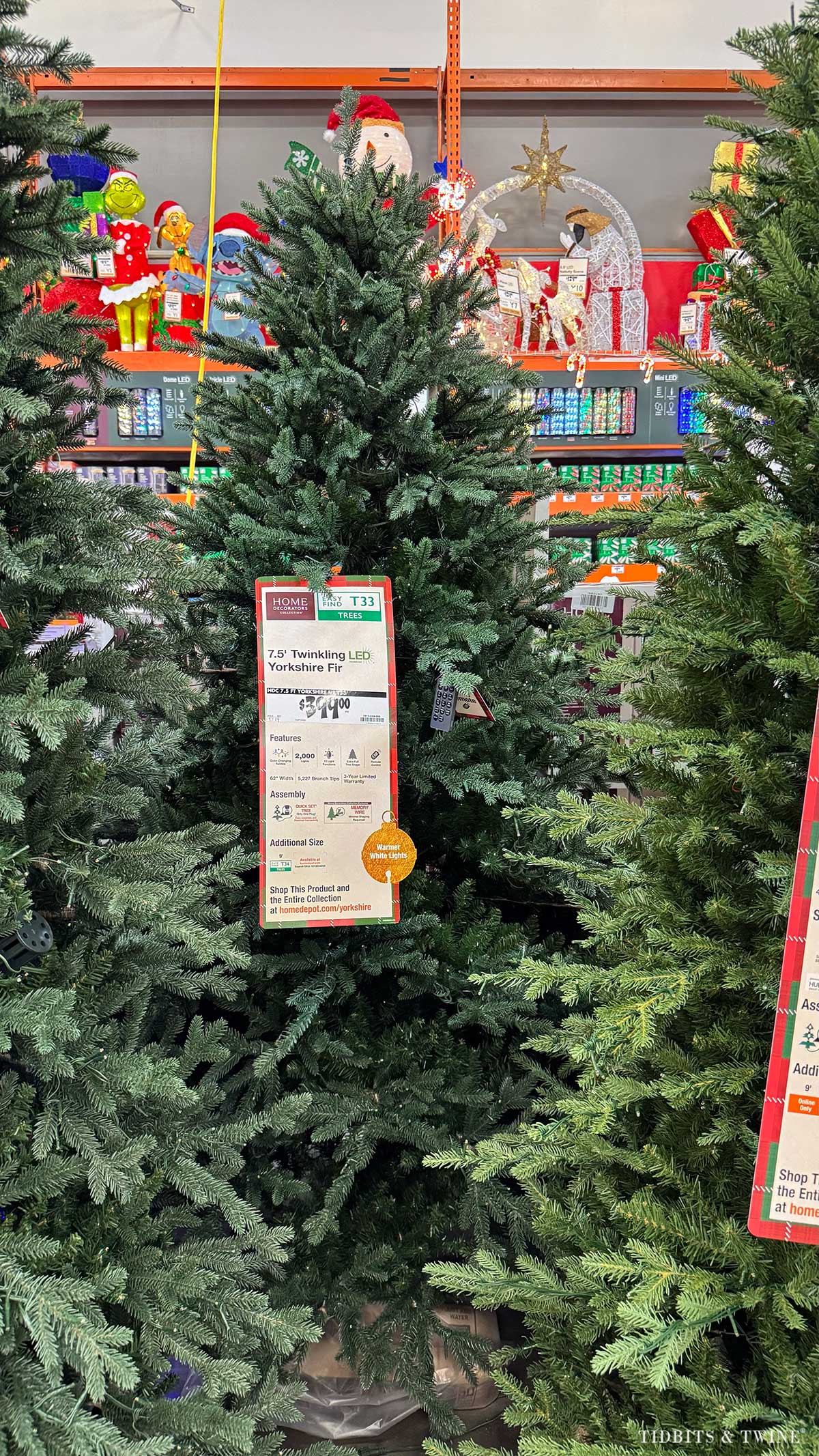 yorkshire fir christmas tree unlit in home depot