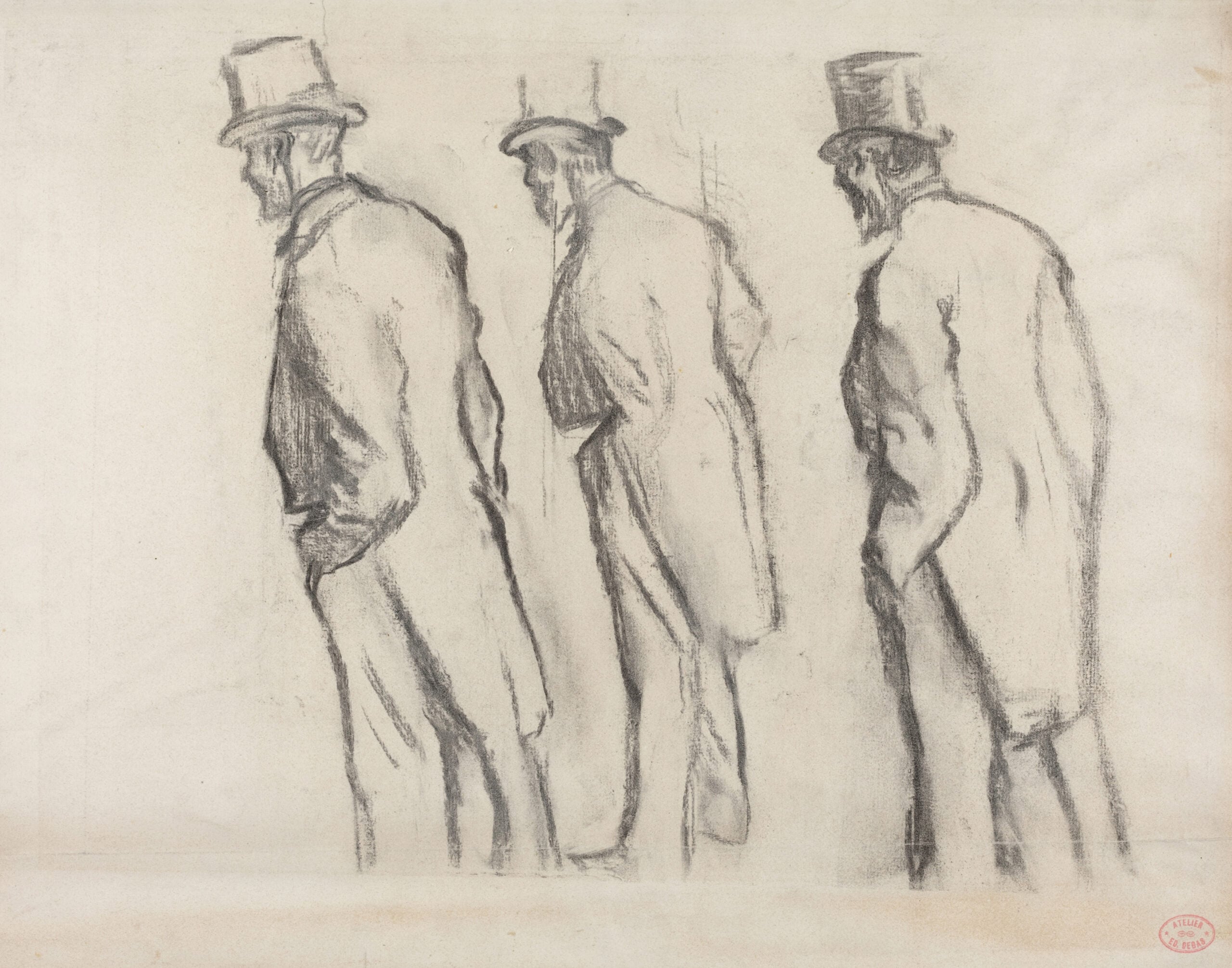 Vintage pencil sketch of a figure with soft hand-drawn details
