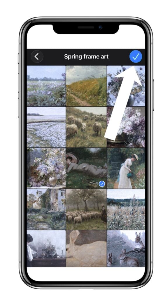 Artwork selected for uploading to a Samsung Frame TV